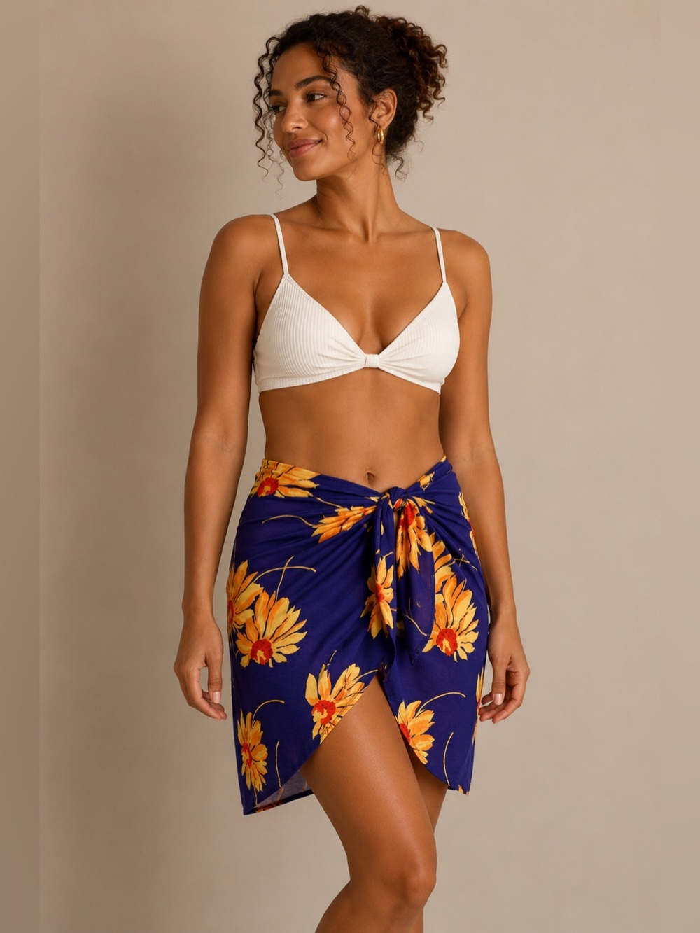 Vintage Floral Sarong Cover Up